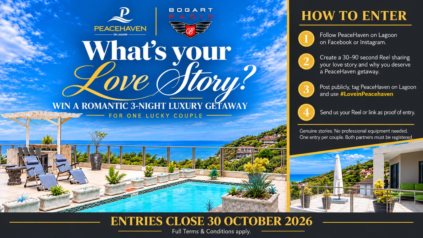 PeaceHaven Love Story getaway competition